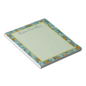 Elegant Blue Yellow Floral Sunflower Pattern Notitieblok (Schuin)