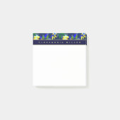 Elegant Blue & Yellow Flowers met naam Post-it® Notes (Voorkant)