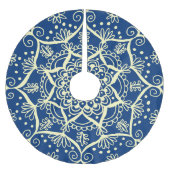 Elegant Blue Yellow Holiday Mandala Boho Kerstmis Kerstboom Rok (Voorkant)