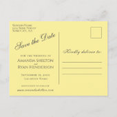 Elegant Blue Yellow Rose Wedding Save the Date Aankondigingskaart (Achterkant)