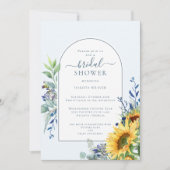 Elegant Blue Yellow Sunflower Vrijgezellenfeest Kaart (Voorkant)