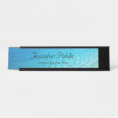 Elegant Blue Zee Waves Moderne Sjabloon Natuur Bureau Naambordje (Voorkant)