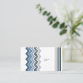 Elegant Blue Zig Zag Pattern Visitekaartje (Staand voorkant)