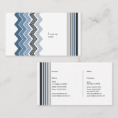 Elegant Blue Zig Zag Pattern Visitekaartje (Voorkant / Achterkant)
