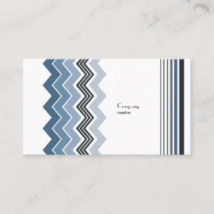 Elegant Blue Zig Zag Pattern Visitekaartje