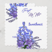 Elegant Bluebell bloemen Vergeet me niet Valentijn Feestdagenkaart (Voorkant / Achterkant)