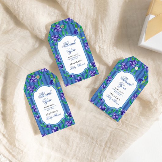 Elegant Blueberry Berry Sweet Baby shower Cadeaulabel