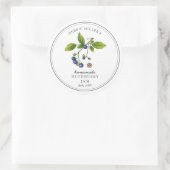 Elegant Blueberry op White Jam jar Ronde Sticker (Tas)