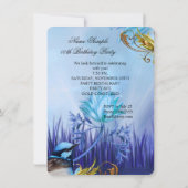 Elegant Bluebird Blue Blauwgroen Lila gouddag Kaart (Achterkant)