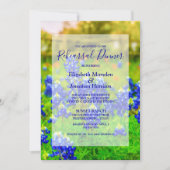 Elegant Bluebonnets Floral Photo Rehearsal Dinner Kaart (Voorkant)