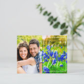 Elegant Bluebonnets Spring Photo Save the Date Aankondigingskaart (Staand voorkant)