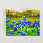 Elegant Bluebonnets Spring Wedding RSVP Enclosure Uitnodiging Briefkaart (Voorkant / Achterkant)