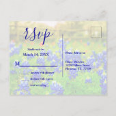 Elegant Bluebonnets Spring Wedding RSVP Enclosure Uitnodiging Briefkaart (Achterkant)