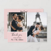 Elegant Blush 2 fotocollage | Dank je Briefkaart (Voorkant / Achterkant)