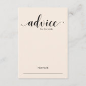 Elegant Blush Advice voor het spel met de Bride Sh Advieskaart (Voorkant)