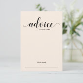 Elegant Blush Advice voor het spel met de Bride Sh Advieskaart (Staand voorkant)