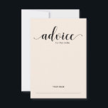 Elegant Blush Advice voor het spel met de Bride Sh Advieskaart<br><div class="desc">Deze elegante en chic bruiloft douchekaart is voorzien van een zachte,  wazige roze achtergrond met moderne zwarte typografie. De stijlvolle manier om je douchegasten te laten adviseren om de bruid te zijn.</div>