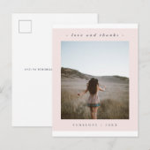 Elegant Blush Afstuderen Dank u foto Briefkaart (Voorkant / Achterkant)