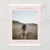 Elegant Blush Afstuderen Dank u foto Briefkaart (Voorkant)