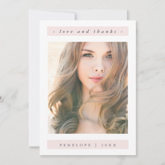 Elegant Blush Afstuderen Foto Bedankt (Voorkant)