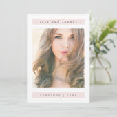 Elegant Blush Afstuderen Foto Bedankt (Staand voorkant)