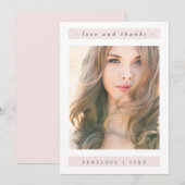 Elegant Blush Afstuderen Foto Bedankt (Voorkant / Achterkant)