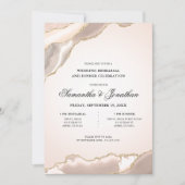 Elegant Blush Agaat Bruiloft repetitie diner Kaart (Voorkant)