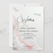 Elegant Blush Agate Fluid Ink  Kaart (Voorkant)