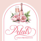Elegant blush and gold invite petals and prosecco kaart