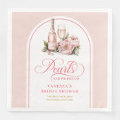 Elegant Blush and Gold Pearls Bridal Shower Napkin Servet (Voorkant)