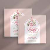 Elegant blush and gold petals prosecco sign book gastenboek