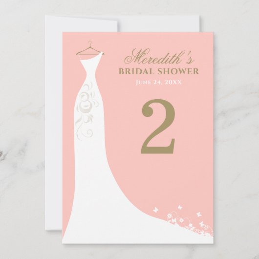 Elegant Blush and Gold Wedding Gown Vrijgezellenfe Kaart (Voorkant)