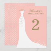 Elegant Blush and Gold Wedding Gown Vrijgezellenfe Kaart (Voorkant / Achterkant)