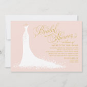 Elegant Blush and Gold Wedding Gown Vrijgezellenfe Kaart (Voorkant)