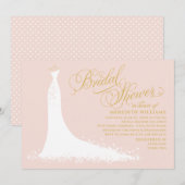 Elegant Blush and Gold Wedding Gown Vrijgezellenfe Kaart (Voorkant / Achterkant)