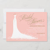 Elegant Blush and Gold Wedding Gown Vrijgezellenfe Kaart (Voorkant)