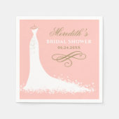 Elegant Blush and Gold Wedding Gown Vrijgezellenfe Servet (Voorkant)