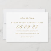 Elegant Blush and Gold Wedding Photo Collage Save The Date (Achterkant)