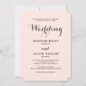 Elegant Blush and Gray Wedding Photo Invitation Kaart (Voorkant)
