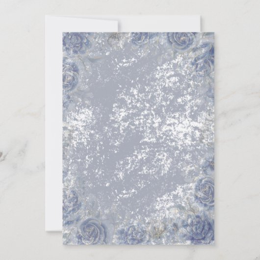 Elegant Blush and Navy Floral Wedding Invitation Kaart (Achterkant)