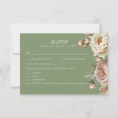 Elegant Blush and Sage Green Peonies RSVP Card Kaartje (Voorkant)