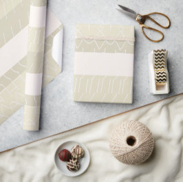 Elegant blush beige Nordic geometrisch patroon Cadeaupapier