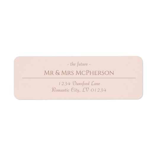 Elegant Blush beige Return Address Label (Voorkant)