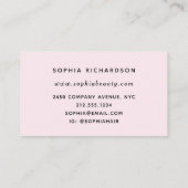 Elegant Blush Black Botanical | Alle bewerkbare kl Visitekaartje (Achterkant)