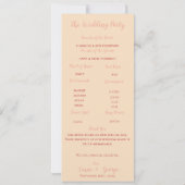 Elegant Blush & Black Floral Wedding Program Card Kaart (Achterkant)