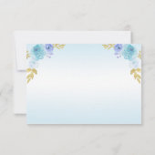 Elegant Blush Blauw Bloemen Quinceañera RSVP Kaartje (Achterkant)