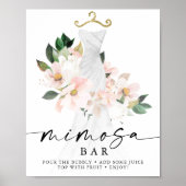 Elegant Blush Bloem Bruiloftsshow Mimosa Bar Bord Poster (Voorkant)