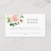 Elegant Blush Bloemen Baby shower Luier Raffle Plaatskaartje (Voorkant)
