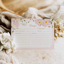 Elegant Blush Bloemen Bruids Recept Kaart