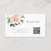 Elegant Blush Bloemen Bruiloft Registry Info Kaart Plaatskaartje (Voorkant)